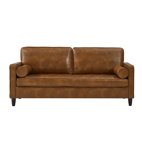 Faux leather sofa - leather, seater
