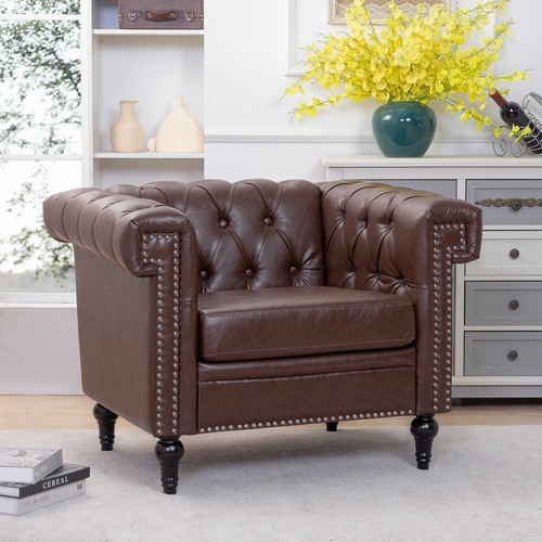 Faux leather sofa tufted - faux,